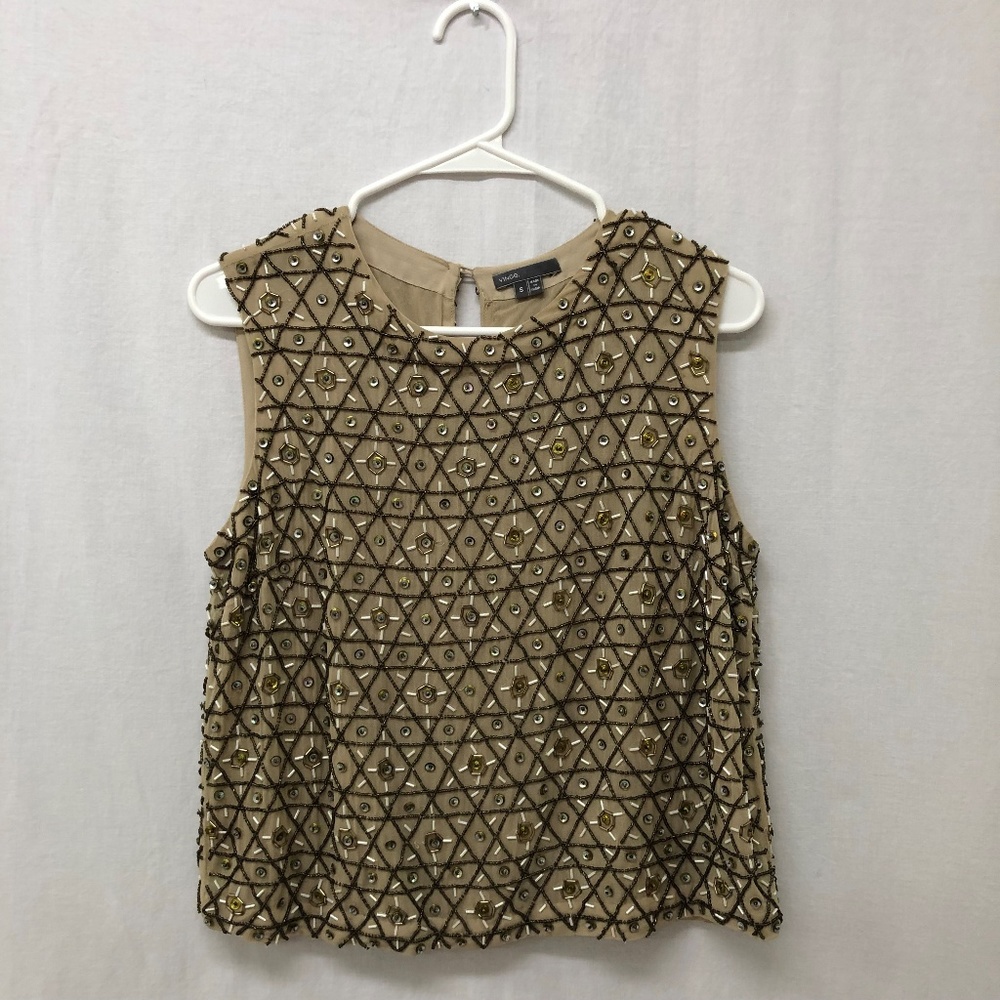Vince Tan Sequined Top